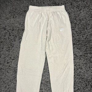 Nike Men’s Fleece Sweatpants Jogger/Cuffed Size Small Cream/Off White